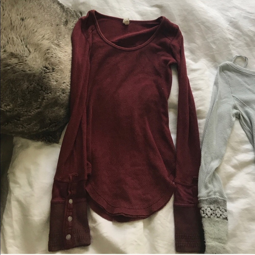 Free People Maroon Thermal